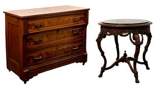 Marble Top Table and Dresser