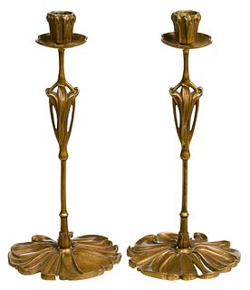 Georges De Feure Art Nouveau Candlesticks