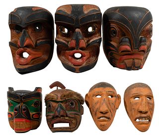 North American Indian Kwakiutl Wood Mask Assortment