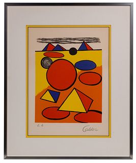 Alexander Calder (American, 1898-1976) 'Pyramids' Lithograph