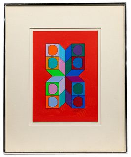 Victor Vasarely (Hungarian / French, 1906-1997) 'Sonora' Serigraph