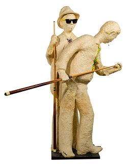 Pool Players Sculpture