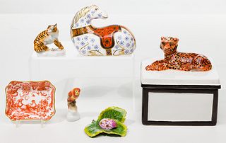 Meissen, Herend and Royal Crown Derby Figurine Assortment
