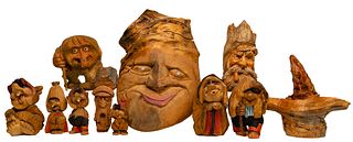 Carved Wood Gnome Figure Assortment