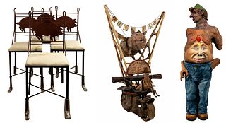 Teena Originals Pig Backsplat Metal Chair Set