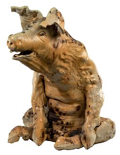 Unknown Artist Ceramic Pig Sculpture