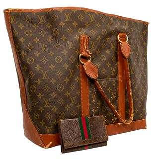 Louis Vuitton Sac Weekender Tote and Gucci Wallet