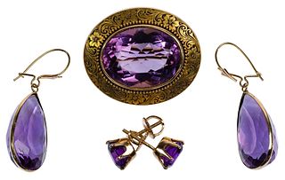 Gold and Amethyst Jewelry Assortment