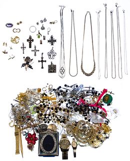 Gold, Sterling Silver, Costume Jewelry and Watch Assortment