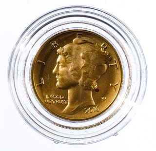 US Mint Mercury 10c Centennial Gold Coin