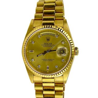 Men's Vintage Rolex 18 Karat Yellow Gold Oyster Perpetual Day-Date with President Bracelet