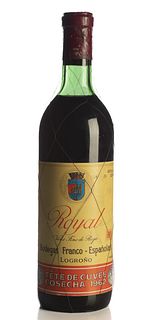 Bottle Royal Bodegas Franco Españolas, Tête de Cuvée 1962. 
Category: Red wine. D.O. Rioja.