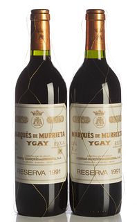 Two bottles of Marqués de Murrieta Ygay, Reserva 1991. 
Category: Red wine. D.O. Rioja.