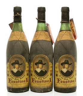 Three bottles of Faustino I Gran Reserva, 1973. 
Category: Red wine. D.O. Rioja.