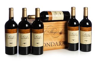 Six bottles Mayor de Ondarre Reserva 1999. 
Category: Red wine. DO Rioja. Viana.
