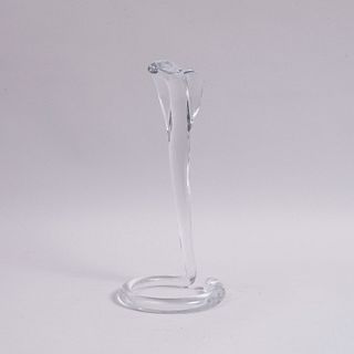 Cobra. Francia, siglo XX. Elaborada en cristal transparente Daum. 38 cm de altura.