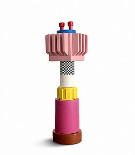 GIOVANNI SCHIANO, (Naples, 1976) 
"Drab days and coloured minds 7". 
Ceramic totem.
