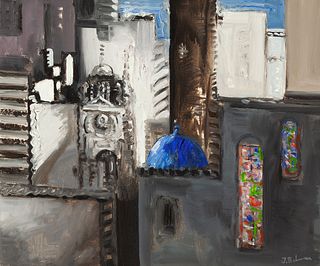 JOSÉ BELMAR MARTÍNEZ (Alicante, 1945-2013). 
"Composition". 
Oil on canvas.
