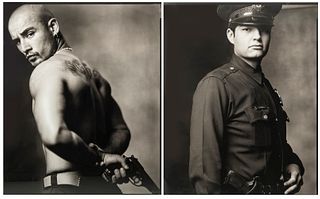 MARK LAITA (Detroit, 1960). 
"Police officer/Hang", 2005/1999. 
Two digital photographs. Diptych, ed. 1/3.