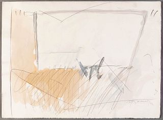 ALBERT RÀFOLS CASAMADA (Barcelona, 1923-2009). 
"Sota l'enremada I", 1982. 
Mixed technique and on muddy paper.
