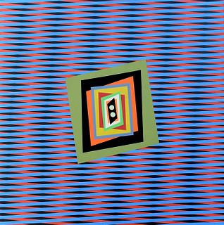 Ferruccio Gard, (Vestignè, Torino, 1940). 
"The colors of my emotions in optical art", 2021. 
Acrylic on canvas/acryliconfabric.