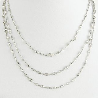 Lady's Approx. 45.0 Carat Round and Marquise Cut Diamond and Platinum Diamonds by the Yard Necklace.