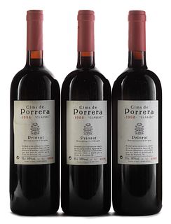 Three bottles Cims de Porrera "Clàssic" 1998. Category: red wine. D.O. Priorat.