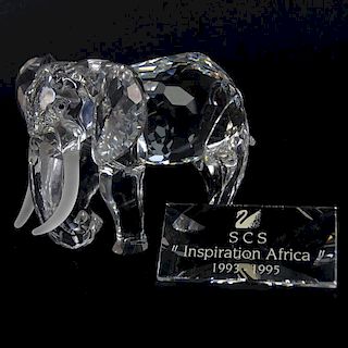 Swarovski Crystal the Elephant "Inspiration Africa" Annual Edition with crystal plaque.