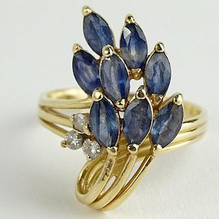 Lady's Vintage Sapphire and 14 Karat Yellow Gold Ring