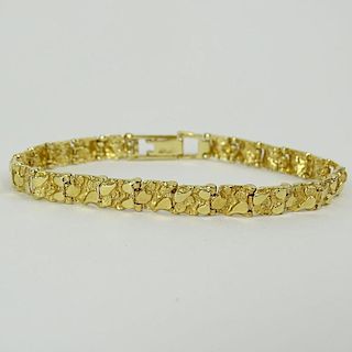 14 Karat Yellow Gold Nugget Bracelet.