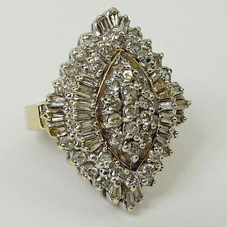 Lady's Vintage Diamond and 14 Karat Yellow Gold Ring.