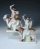 Two similar Meissen figures of Count Bruhl's tailor, riding his goat with scissors raised in his rig