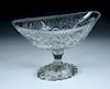 Attributed to Cork, a late 18th century glass bowl, the oval bowl cut with a band of stars within di
