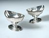 A pair of George III silver salts, by Peter and William Bateman, London 1808, each of navette form r