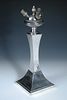 An Edwardian silver table lamp, by Hawkesworth, Eyre & Co, Sheffield 1906, raised on a plain square
