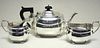 An Edwardian three piece silver teaset, by S Blackensee & Sons, Birmingham and Chester 1930, compris