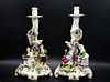 A Pair of Royal Vienna/Capodimonte Figural Candlesticks