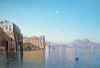 Cesare Uva (Italian, 1824-1886) The Bay of Naples signed lower left on the rock "Uva" gouache 38 x 5