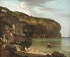 Italian School (late 18th Century) On the Ligurian Coast oil on canvas, in an ornate gilt frame 60 x