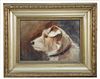 § Agnes Hilda Coates (British, 1877 - 1957) Study of a white terrier oil on artist's board 16 x 24cm