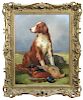 William Gillard (British, second half of 20th Century) A red and white setter with dead game signed