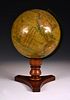 A Thomas Malby 8 inch terrestrial table globe, circa 1848, on a turned walnut tripod base 36cm (14in