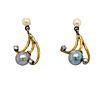 Art Nouveau 18k Diamond Pearl Earrings