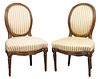 French Louis XVI Manner Side Dining Chairs, Pr
