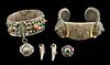 19th C. Ottoman & African Silver & Brass Jewelry, 6 pcs