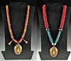 20th C. Indian Naga Necklaces Glass Beads w/ Pendants