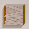 Emi Ozawa, Folds, 2021, acrylic, wax on mahogany, 5 x 5 inches