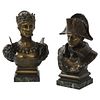 Pair of French Patinated Bronze Busts of Napoleon and Empress Josephine