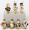 Seven Miniature Porcelain Busts of Napoleon and His Marshals 
