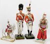 Four European Napoleonic Era Military Porcelain Figurines 